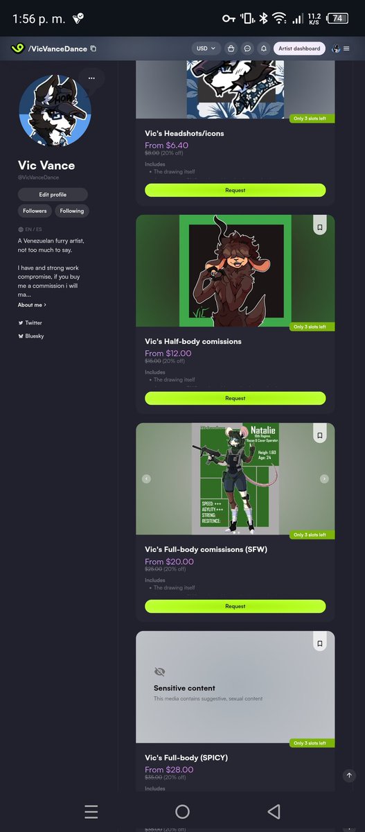 VicVanceDance's tweet photo. I'm currently running a 20% discount on Vgen, it would be up for 10 days only, take your chance!
https://t.co/stzVTAC54d
#art #furry #comission #comissions #Vgen #vgencomissions https://t.co/Cjmzflw9sr