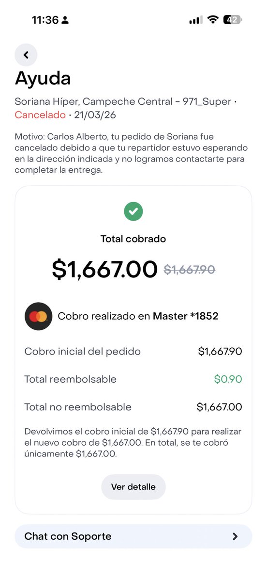 CACHZ's tweet photo. Oye @RappiMexico me han hecho un conro de más de $1,600 por que el repartidor no quiso entregar la mercancía y este destentó en su celular @Profeco https://t.co/uSqnuKBb2s