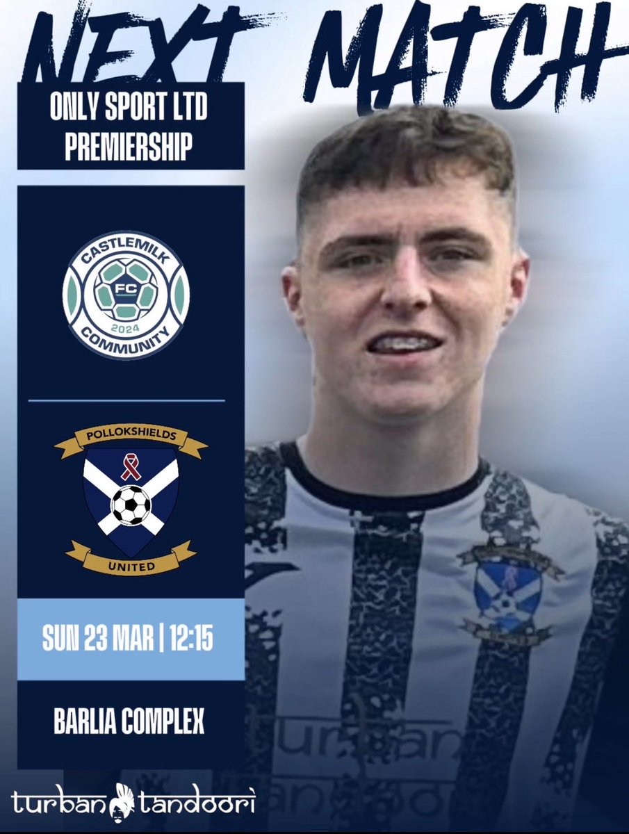 PshieldsUtd's tweet photo. Tmro match details…

🏆 @OnlySportLTD1 Premiership 
⚽️ Castlemilk Community
⏰ 12:15 kick-off 
🏟️ Barlia Complex 

Cmon the shields!! 🙌⚽️ https://t.co/cNAJHq1yH8