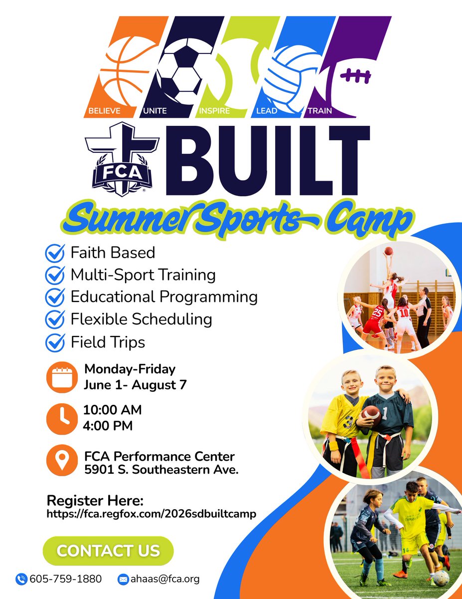 SDFCASports's tweet photo. Calling all 1st-5th Graders! 
Get ready for a FUN SUMMER at FCA!! 
For more information and to register: https://t.co/JdmSS97Ill https://t.co/OMTBRf2nXg