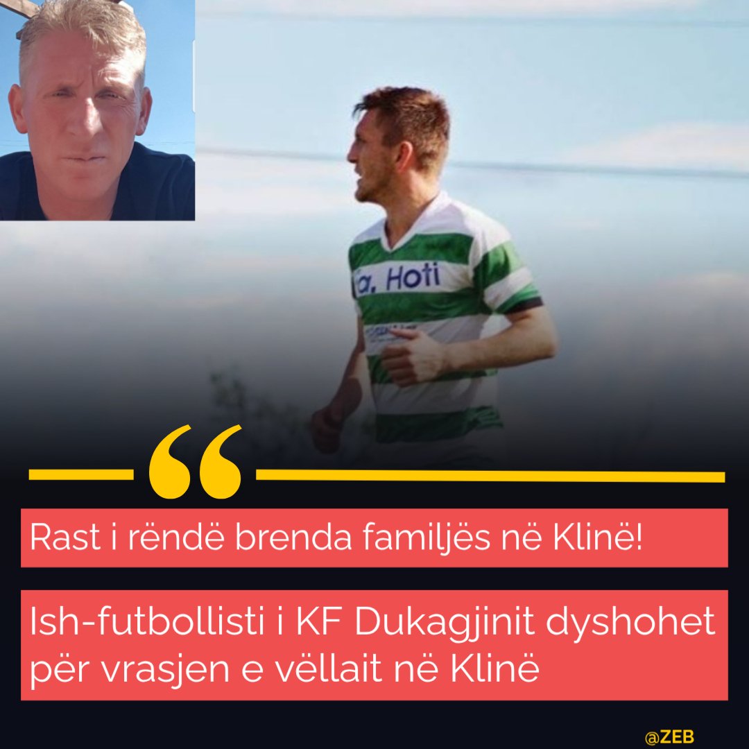 GazetaZEB's tweet image. Ish-futbollisti i KF Dukagjinit dyshohet për vrasjen e vëllait në Klinë

Faruk Isufi nga Klina ka ndërruar jetë pas të shtënave me armë zjarri në fshatin Bokshiq.

Për vrasjen dyshohet vëllai i tij, Jetmiri Isufi.
👇
facebook.com/share/p/18MMJ9…

#kosova #klina