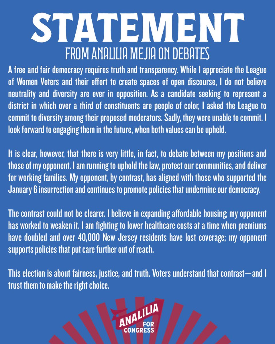 Analilia Mejia for NJ tweet media