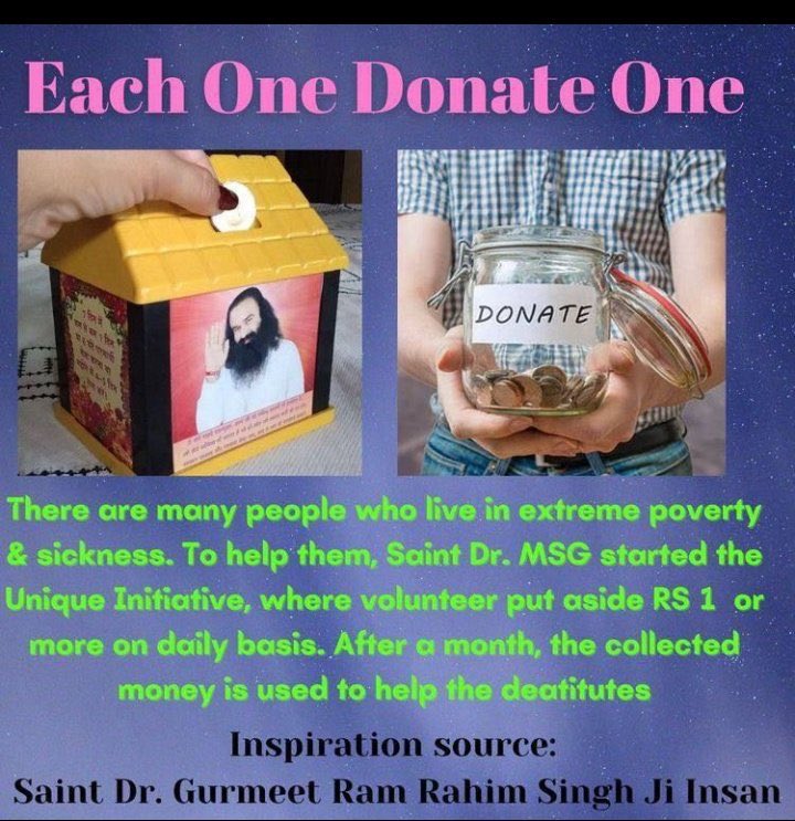 PinkiIn22162433's tweet image. Everyone wants happiness, peace, and a sense of contentment. For it, 
Saint Gurmeet Ram Rahim Ji motivates millions of Dera Sacha Sauda devotees to #Save1Coin each day and use that collection to support the needy. It’s the way to unlock a life filled with fulfillment