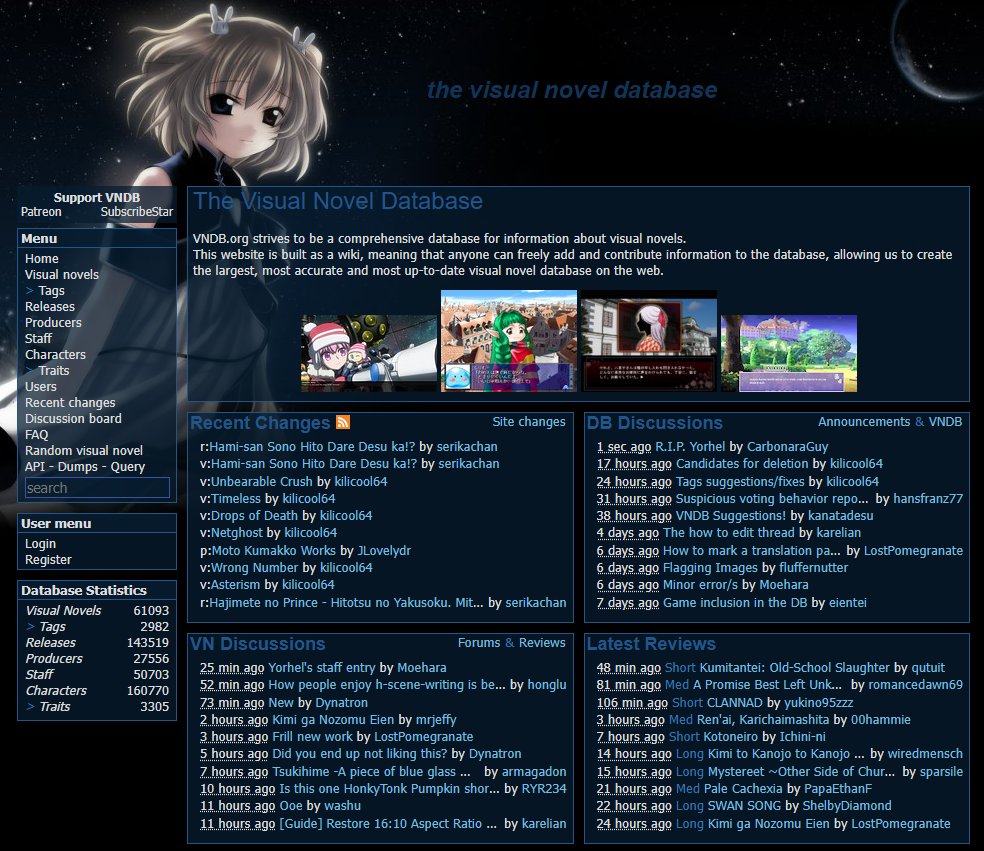 Faleceu Yorhel (nome real Yoran Heling), fundador do site Visual Novel Database, que é um site que compila várias Visuais Novels lançadas.

Ele faleceu no dia 17 de março mas só hoje foi divulgada a noticia.

O VNDB foi criado em setembro de 2007