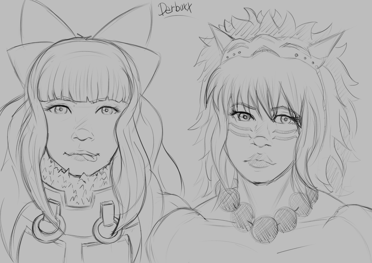 Darbuxx's tweet photo. Charlotte and Rinkah in pencil style! - Fire Emblem #Rinkah #Charlotte #リンカ #シャーロッテ #ファイアーエムブレム https://t.co/fJNne7jhjY