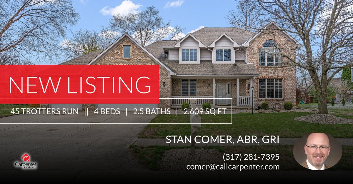 📍 New Listing 📍 Take a look at this fantastic new property that just hit the market located at 45 Trotters Run in Brownsburg. Reach out here or at (317) 281-7395 for more information!

Stan Comer, ABR, GRI
317-281-7395
"Serving C... homeforsale.at/45_TROTTERS_RU…