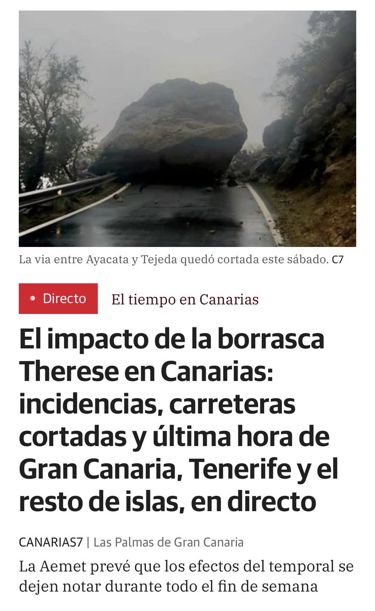 coelloabogados's tweet photo. CANARIAS:
1.- Ojo en Gran Canaria, por si alguien tiene previsto hacer esa ruta o le coge de camino. Vía Ayacata- Tejeda.
2.- #Airam #LaPalma ¿dónde estás Airam? https://t.co/t89ynxPoIv