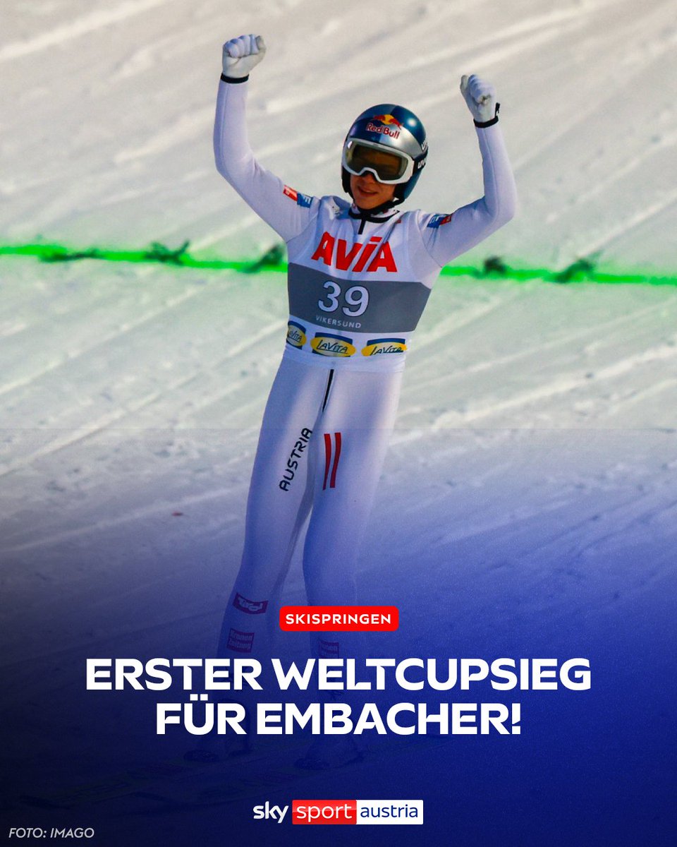 SkySportAustria's tweet photo. Erster Weltcupsieg für Stephan #Embacher im Skifliegen von #Vikersund!
👉 https://t.co/vliLnKmnRz https://t.co/EMLLE72Wvi