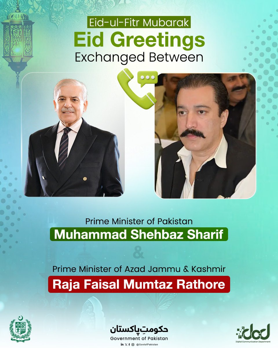 Telephonic Eid Greetings: PM Shehbaz Sharif and Azad Jammu & Kashmir PM Reaffirm Cooperation for Pakistan