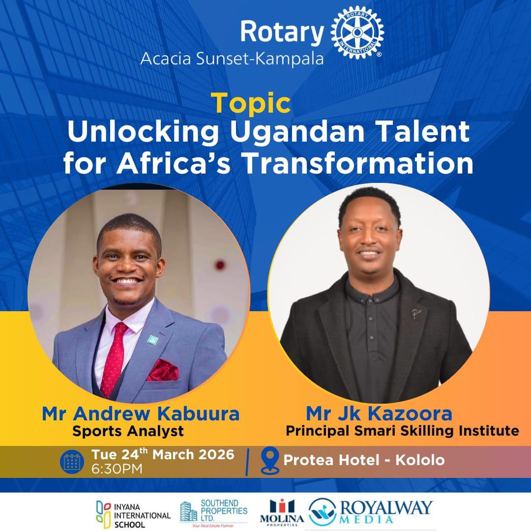 RotaryAcaciasu1's tweet image. Join @RotaryAcaciasu1 for an inspiring conversation

Topic: Unlocking #Ugandan #Talent for Africa’s Transformation

Featuring:  
• Mr @andrewkabuura  
• Mr @JK_Kazoora Principal, @smari_institute 

📅 24th March | ⏰ 6:30 PM

Let’s explore how our #skills, #creativity, and