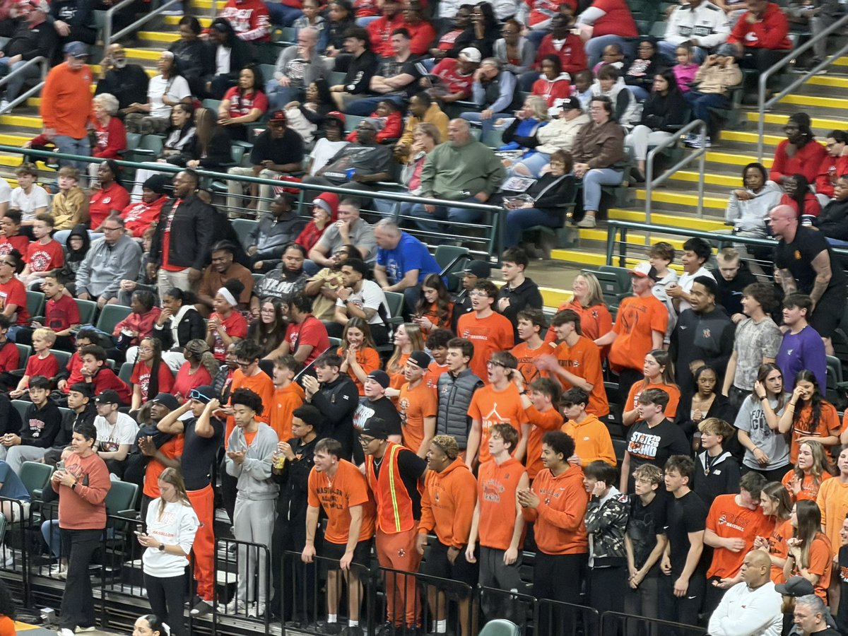 beccamoorecw's tweet photo. Our student section is hyped!!! #TIG #basketball https://t.co/Bc7pXs6mrb