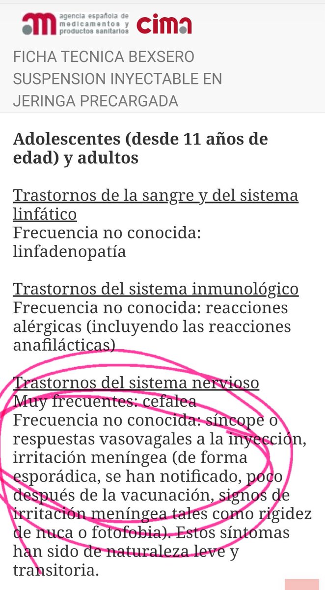 Cuando te den la turra con la meningitis y la puta vacuna, les enseñas la ficha técnica de Bexsero (vacuna meningitis tipo B). No inmuniza y provoca meningitis. 🤭🤭🤭