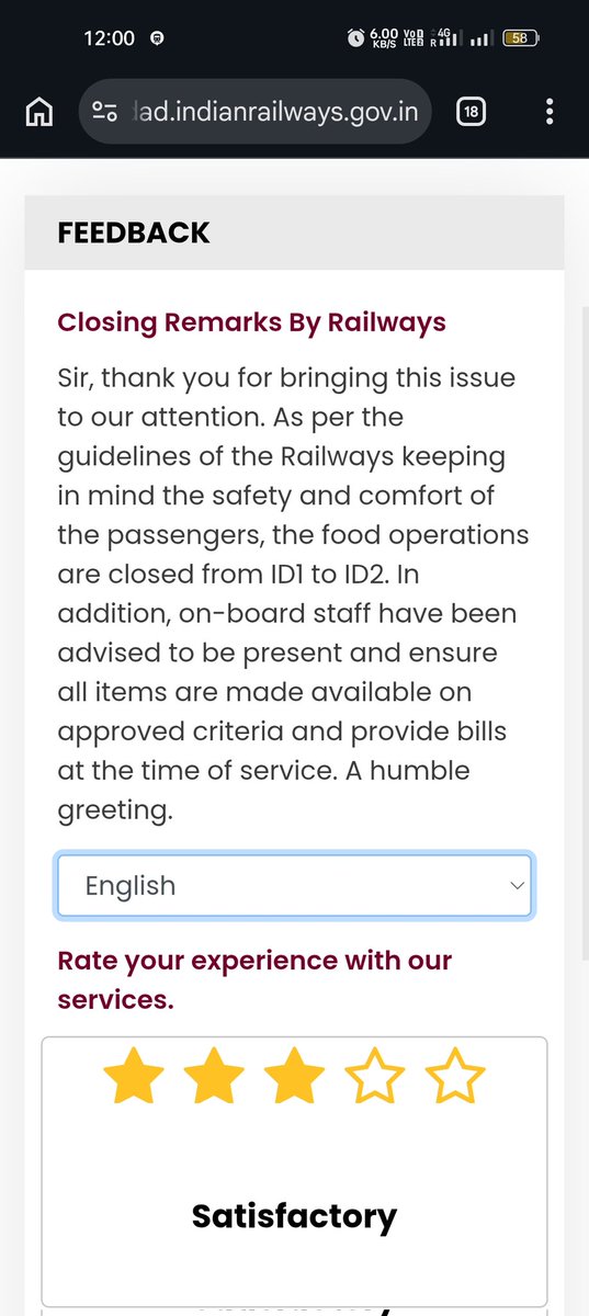 KhUrafAti_AJ's tweet photo. @IRCTCofficial Can you explain to me what kind of resolution this is. You just closed the complaint by this remark why there is no action taken against the vendor for overcharging. https://t.co/zdy2CBdqHa