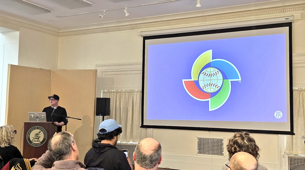 DennisCGarcia's tweet image. It was nice to hear from the iconic baseball graphic designer @ToddRadom during Hot Stove Weekend in #Cooperstown, New York @sabr @SABRChicago. Todd also highlighted his new book, "The Ballpark and Beyond."