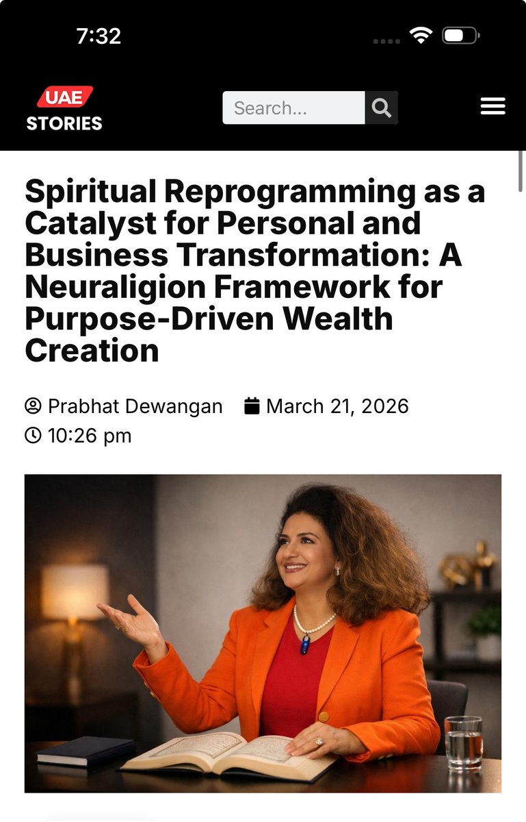 AfafMougou's tweet photo. Today, I’m honored to be featured by UAE Stories in an article exploring my vision behind Neuraligion Institute.

Grateful for this recognition and for the journey ahead.

🔗 https://t.co/ASdOrQeJ3M

#Neuraligion #ThoughtLeadership #PurposeDriven #WealthWithMeaning #leadership https://t.co/0Efbm0ABqX