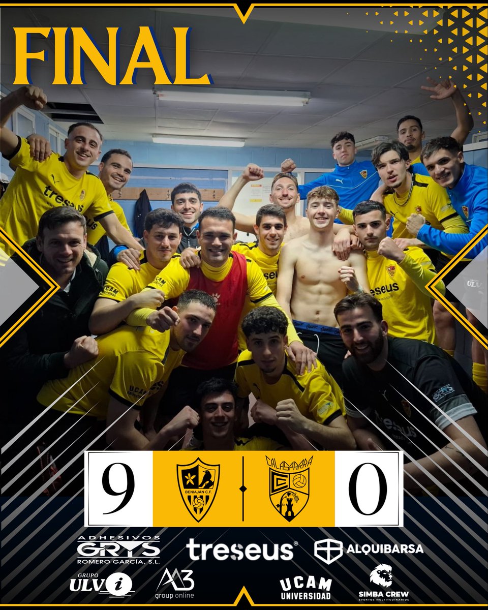 //SENIOR//

FINAAALLLL FINAALLLL!!!!

🤩Nuestro Senior golea en casa y se coloca en la zona alta de la clasificación 🤩

Que gran partido ha disputado el equipo que va a más en esta segunda vuelta👏🏻

SEGUIMOS💛🖤