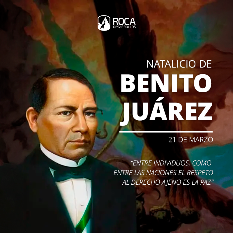 Conmemoramos el natalicio de Benito Juárez, una figura clave en la construcción del México moderno y cuyos principios de respeto y legalidad siguen siendo fundamentales para el desarrollo de nuestras instituciones y el entorno empresarial en nuestro país.

#BenitoJuárez #México