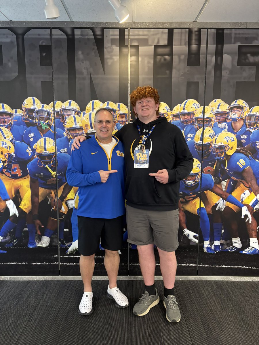 ClaytonLee76's tweet photo. Had a great time at Pitt yesterday! Can’t wait to get back! #H2P 

@CoachDuzzPittFB @CoachDarveau 
@Kb1Raw @setharnold_ https://t.co/8e5AhoBa5G
