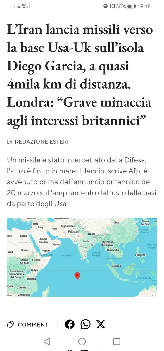 Non possono colpirci "dicevano convintamente i telebomba con le loro cartine geografiche ricoperte di cerchietti" 
Milano-Téhéran 3660 km.
Mi verrà da ridere quando inizieranno a piovere missili e qualcuno dovrà chiedere aiuto a Putin 😇🇷🇺