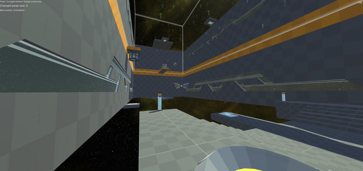 lethalaxis's tweet photo. A screenshot of the level where Ratapults are introduced to the player with some gravity shenanigans thrown into the mix.  What are Ratapults?  You can figure it out.
#screenshotsaturday #indiedev #Portal #PuzzleGames https://t.co/eAj7oGCnj4