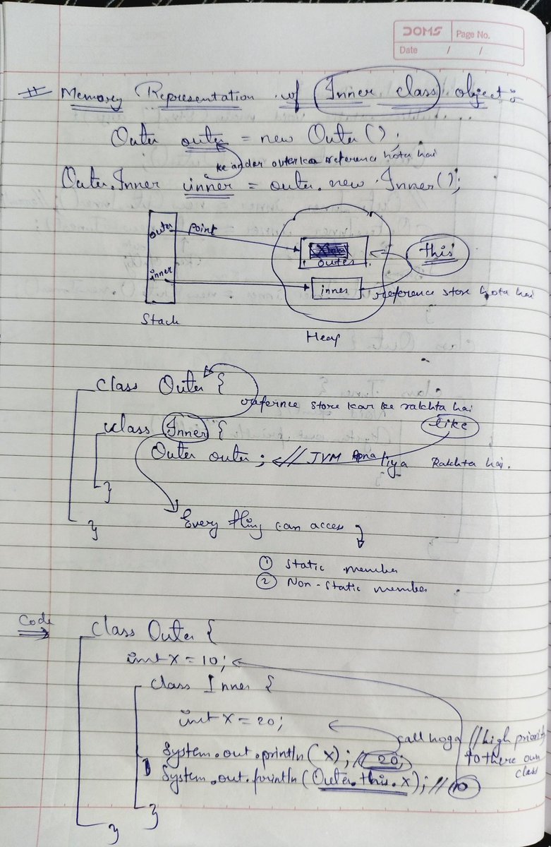 Abhishe28320848's tweet image. #19JAVA Nested Class: Static, inner, local, Anonym
Local classes are declared inside any code block. 
They access outer class members freely but local variables must be effectively final (never modified after int).
Ambiguity:which value to copy? Object outlives method.
#Java #OOP