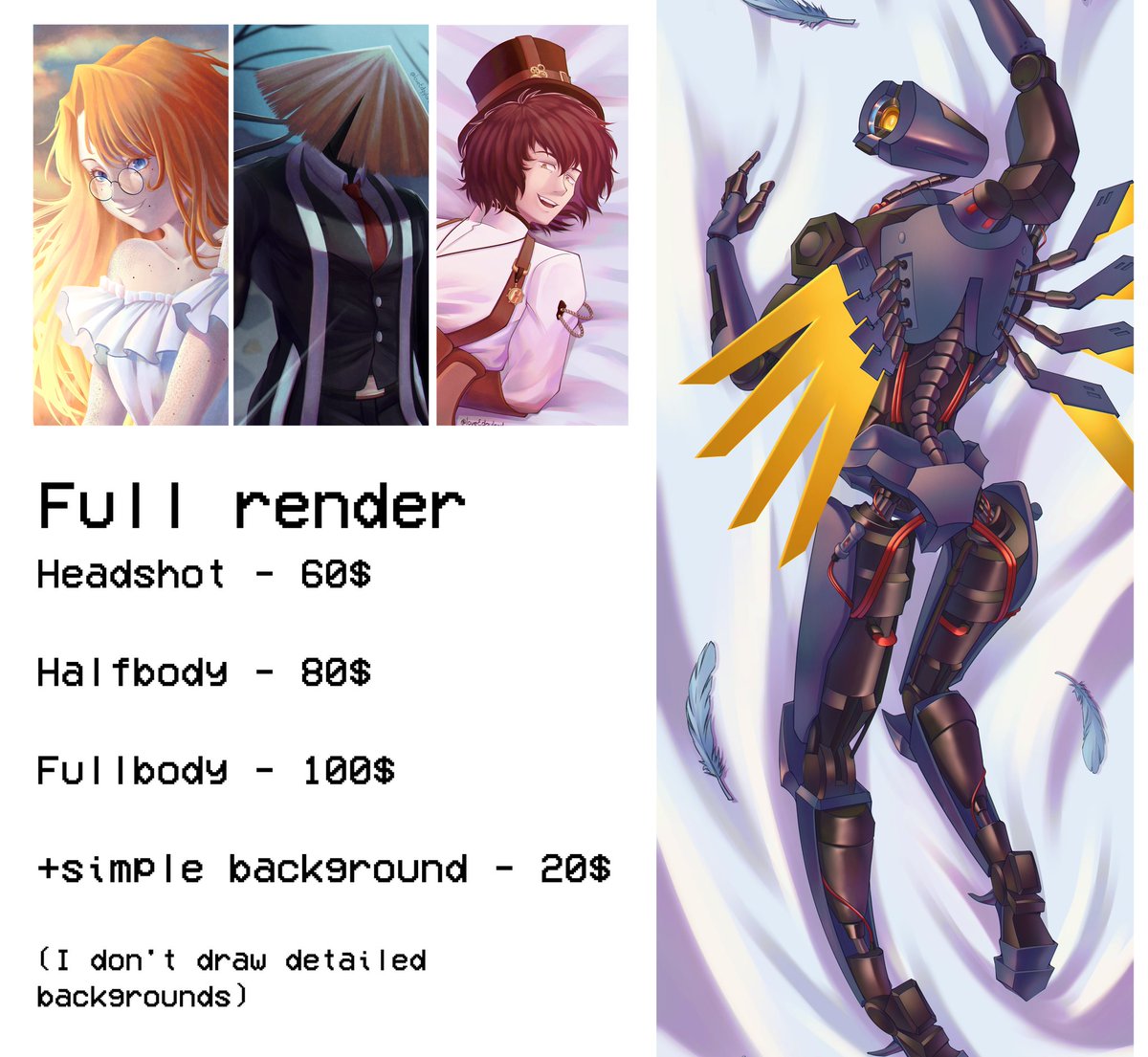 loveEdgylords's tweet photo. COMMISSION PRICELIST
3 slots open

Full prepayment before sketch
Paypal only ($)

+ 100% for the 1 extra character

Leave comment if you interested and I will dm you later https://t.co/Mb6K4C3ldd