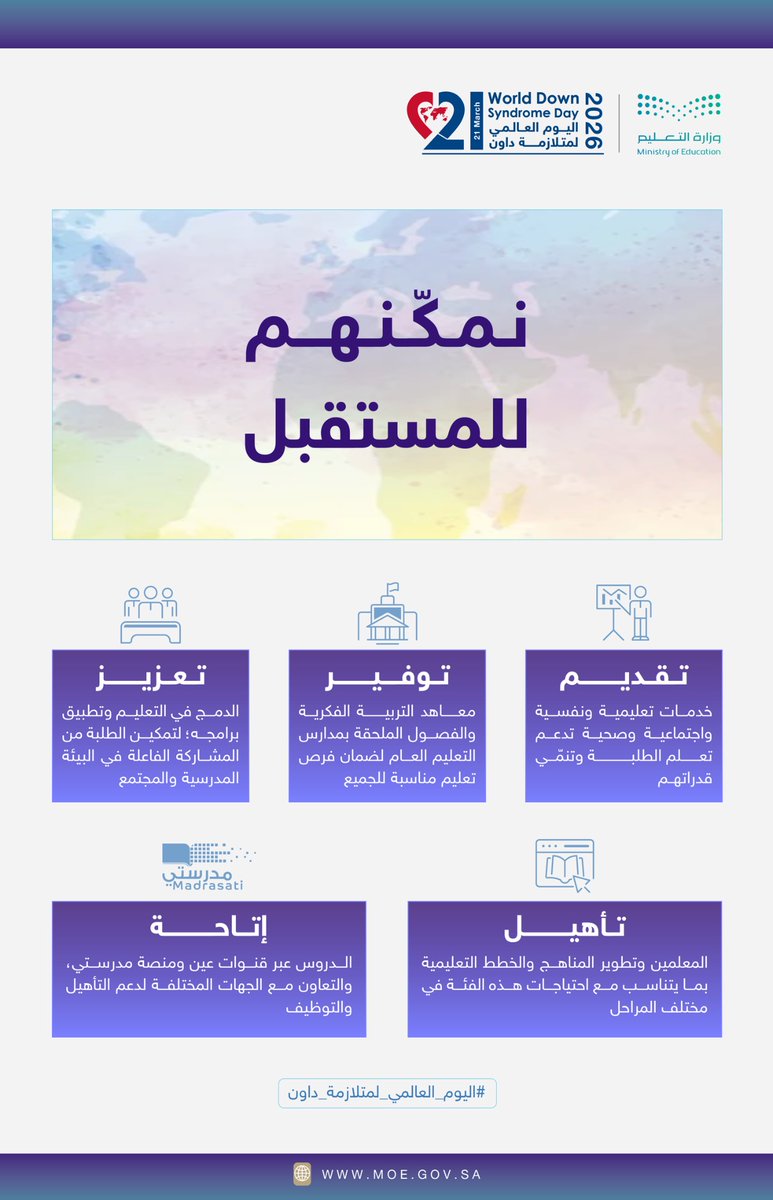نُمكّنهم للمستقبل ..

#اليوم_العالمي_لمتلازمة_داون
