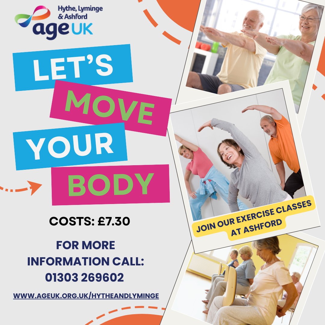 AgeUKHL's tweet image. 💪 Chair Exercise – Ashford

Gentle sessions to boost strength &amp;amp; balance 💙

🪑 Tues 11:00–11:45
🪑 Weds 11:00–11:30
💷 £7.30

📍 Farrow Court, Ashford TN23 5RF
📞 01303 269602
#AgeUK #Ashford #StayActive