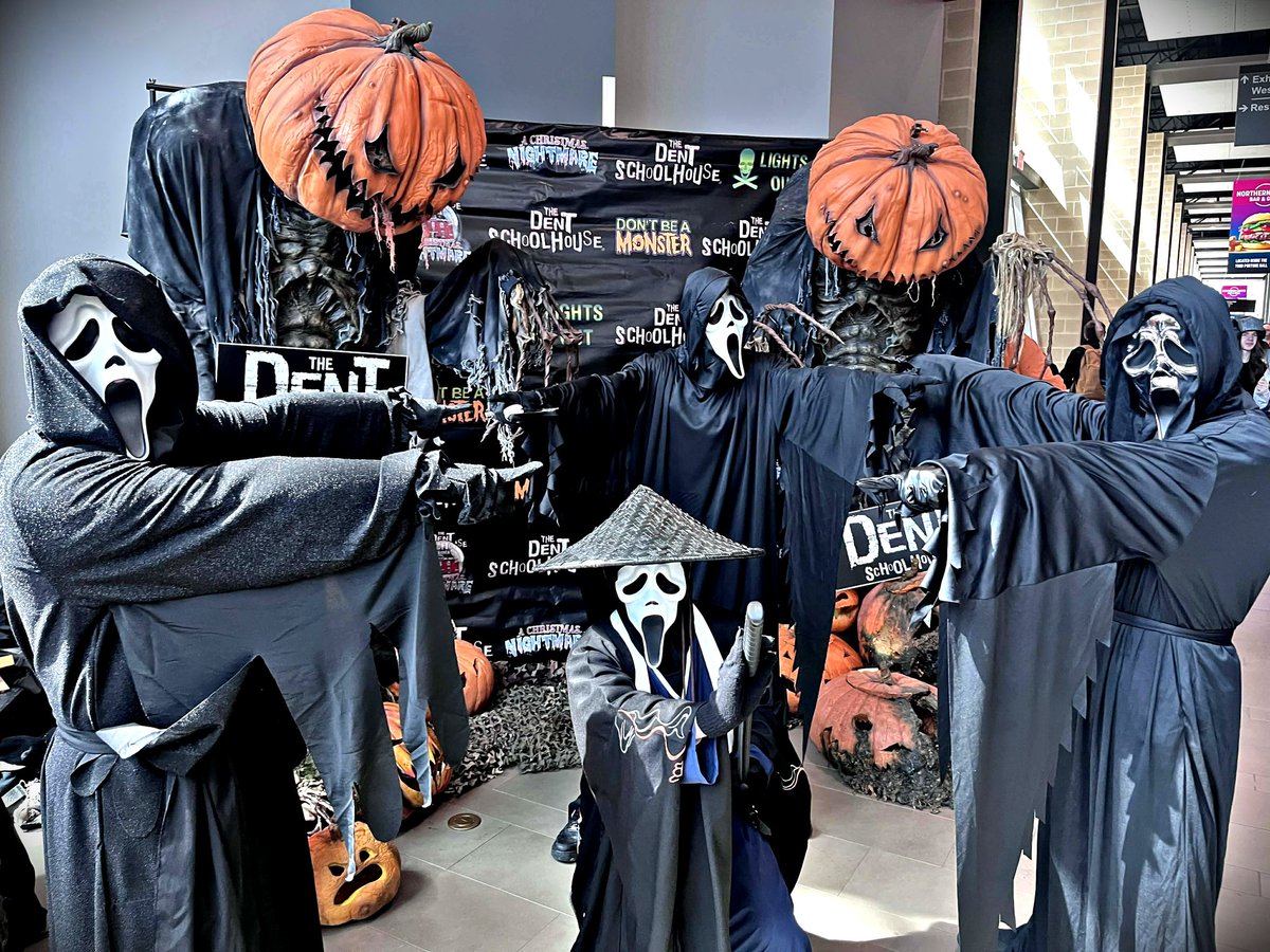 But wait!  There's more! Ghostface is in full force!  Grab a photo at the Dent booth today and tomorrow!  Horrorhound Weekend 2026! #ghostface #dentschoolhouse