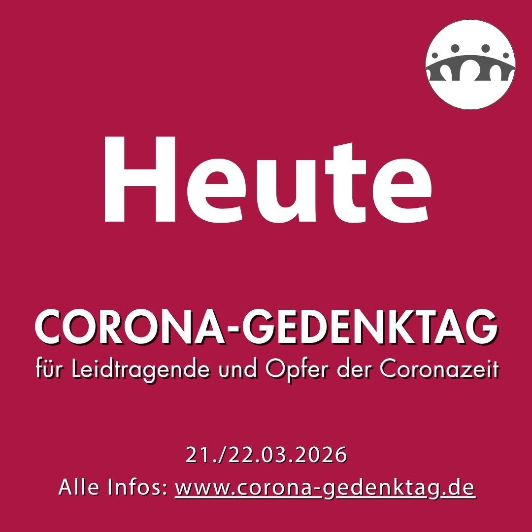 Mathias73901401's tweet photo. An diesem Wochenende (21. + 22.03.2026) finden #Corona_Gedenktage aus Anlass des #sechsten_Jahrestages nach dem #Beginn des 1. bundesweiten #Lockdowns am 22.März 2020 satt.👍🙏👏❤️
Leider habe ich es eben erst gesehen - morgen geht noch!😊
Gucks Du!
👇
https://t.co/fyEcvSOl2b https://t.co/Dxm8UnSMDT