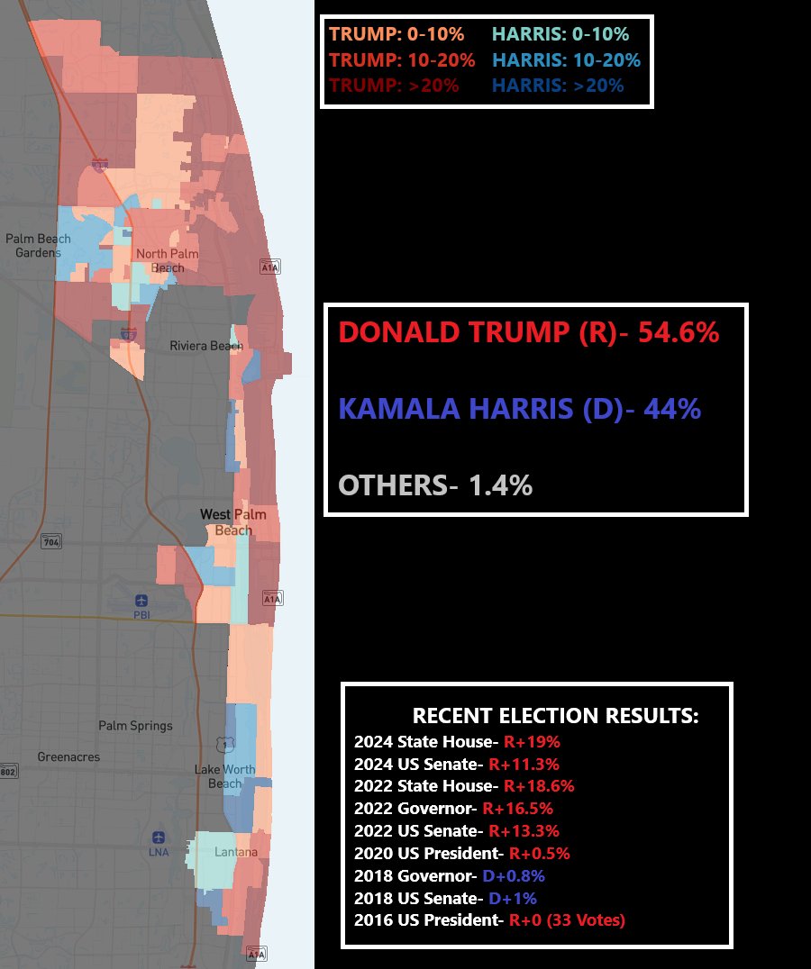 Uncrewed's tweet photo. Can the Florida Democrats flip Donald Trump's State House district? They're certainly making a run at it, heavily investing in flipping #HD87 in coastal Palm Beach County.
This district backed Trump by 10, but it's very close in early voting and the Dems raised a lot of money. https://t.co/CVxuIX6hZI