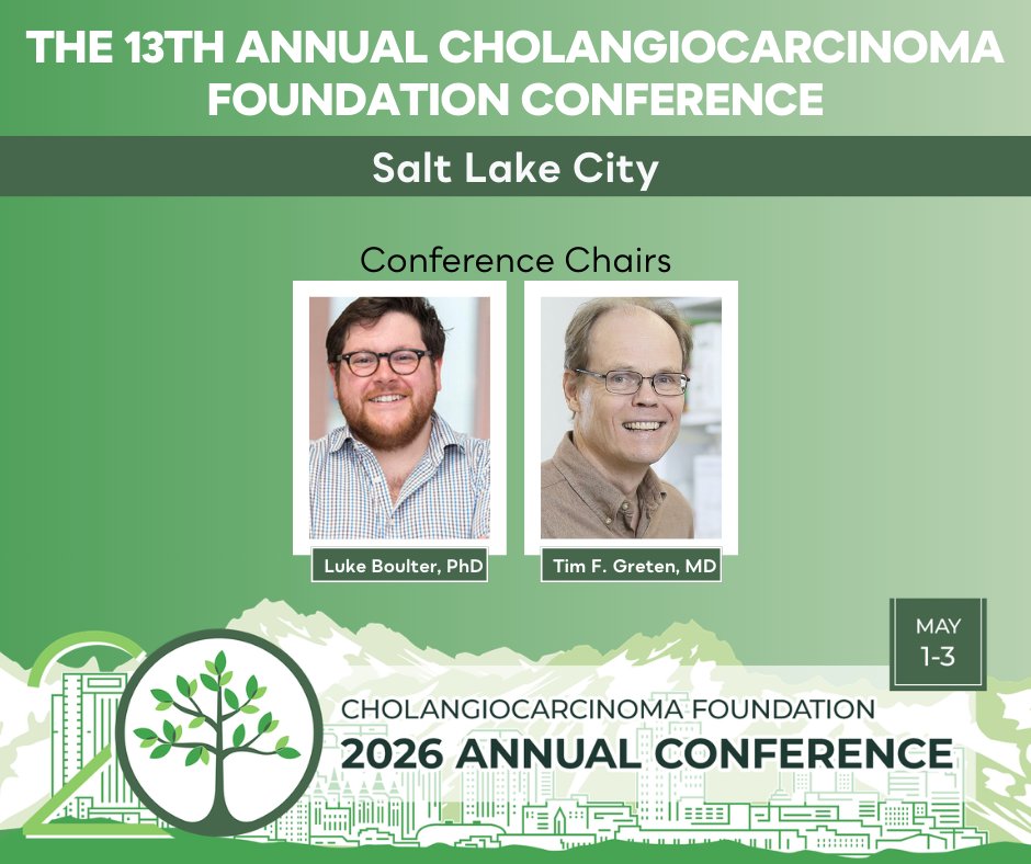 curecc's tweet photo. 🌟 Mark your calendars!
The 13th Annual Cholangiocarcinoma Foundation Conference is coming May 1–3, 2026 in Salt Lake City, Utah!

Join patients, caregivers, researchers, and clinicians to explore the latest advancements in cholangiocarcinoma and celebrate CCF’s 20th anniversary. 💚

Strength in Community: Every Patient Counts

📅 Don’t miss this special gathering—register now!
🔗 https://t.co/cglGT3ZeIW