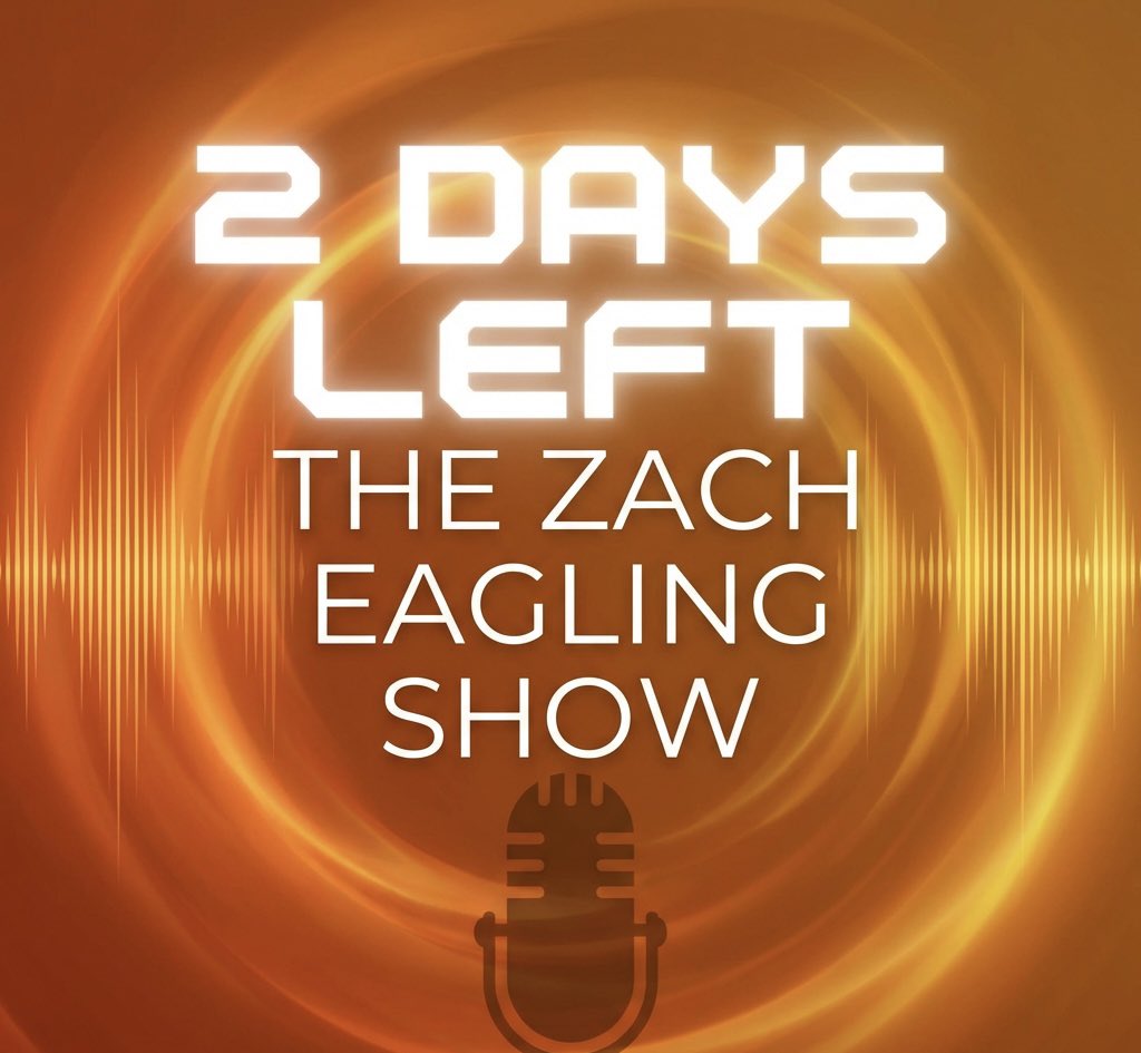 OfficialZachEag's tweet photo. THE COUNTDOWN IS ON! 

On Tuesday Morning, my FIRST episode of The Zach Eagling Show WILL BE AIRED!!

I would love for you all to follow/subscribe and press the ‘🔔’ to receive notifications when I release a new episode!!

Whether you are commuting to work or cleaning the house, please listen and like!

💙
