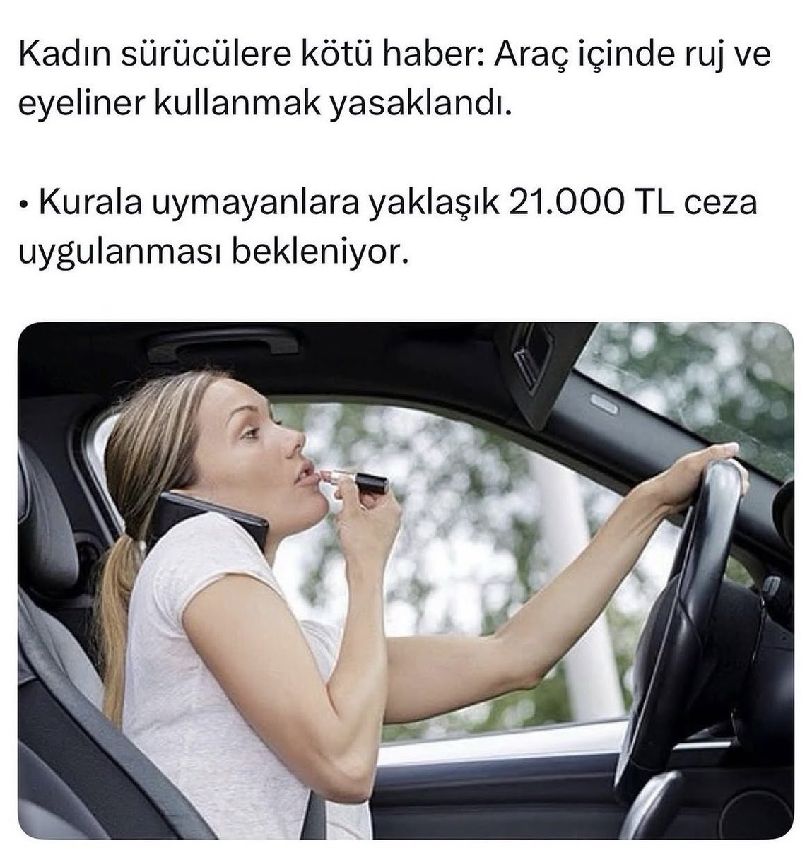 deryadmr24's tweet photo. Eyeliner yasaksa ben artık dörtlü flaşörle kontür yaparım https://t.co/oRf8MIaUNc