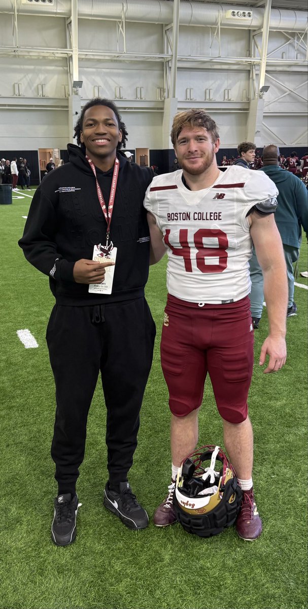 SmithSean0's tweet photo. Great time today at @BCFootball. Thank you for the hospitality! @therealkwat @julianrowecohen @CoachThompson05 @Roswell_FB @ChadSimmons_ @BrandonHuffman @TEwracademy https://t.co/IYgxr7RWQe