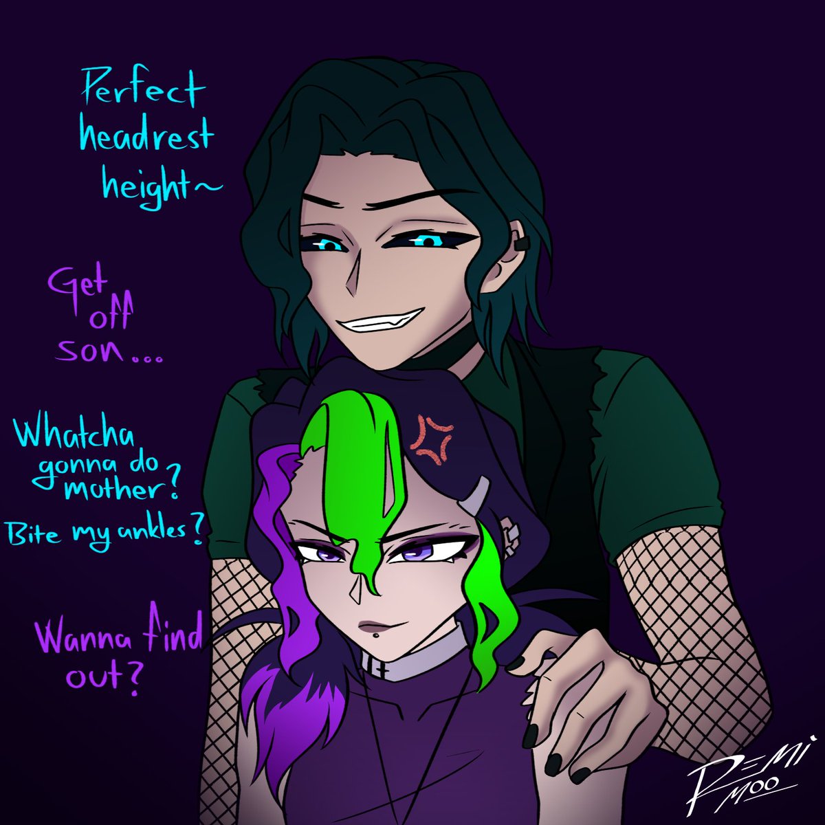 remimooart's tweet image. yes, canonically Macabre has a son who is a kaiju. don't ask cuz we dont know either.

crystal belongs to my wonderful boi @flood_last 💜

#ocart #macabreart