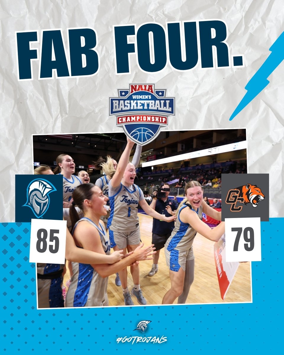 dakotastate_wbb's tweet image. TROJANS ARE FAB FOUR BOUND ⚔️🔥

DSU finishes it off and punches a ticket to Monday night in Sioux City.

Caitlin Dyer and Tabor Teel lead the way with 16 apiece, and Teel dominates inside with 16 boards and 6 blocks.

See you at 6 PM at the Tyson Events Center. 

#GOTROJANS