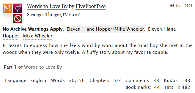 MilevenFics's tweet photo. #MilevenFicRec
Words to Love By
by FiveFootTwo
https://t.co/C0ARAmOoY5
#WIP #LongFic #PostS5 #MissedScene #Fluff https://t.co/8b9SR6PKcU