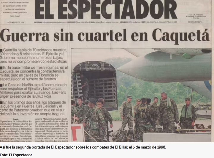 labmaryamurillo's tweet photo. A 28 años de los hechos en la quebrada El Billar, Caquetá, honramos la memoria del Batallón de Contraguerrillas n.° 52.
Recordamos el sacrificio de 64 soldados caídos, 19 heridos y 43 secuestrados. Su historia es pilar de nuestra memoria y paz. 🇨🇴

#ElBillar1998 #Honor #COAMIBR22 https://t.co/IVjFWZJmw3