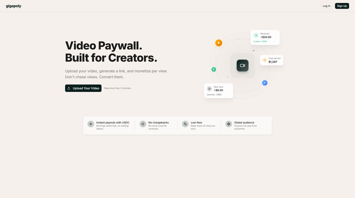 CedzyTheReal's tweet photo. Fourth sign-up for the Creator Ads Waitlist 🚀
https://t.co/wespclVgSn

Shoutout to @mrshoplan 🙌
Building Gigapoly → https://t.co/npfQLNsgzw

Video paywall for creators.
Upload your video, share a link, and monetize per view.
Always inspiring to see creators building new ways to monetize.