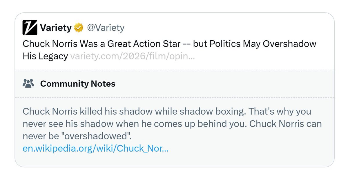 DnDOnTap's tweet image. The greatest #CommunityNotes in #History - #ChuckNorris