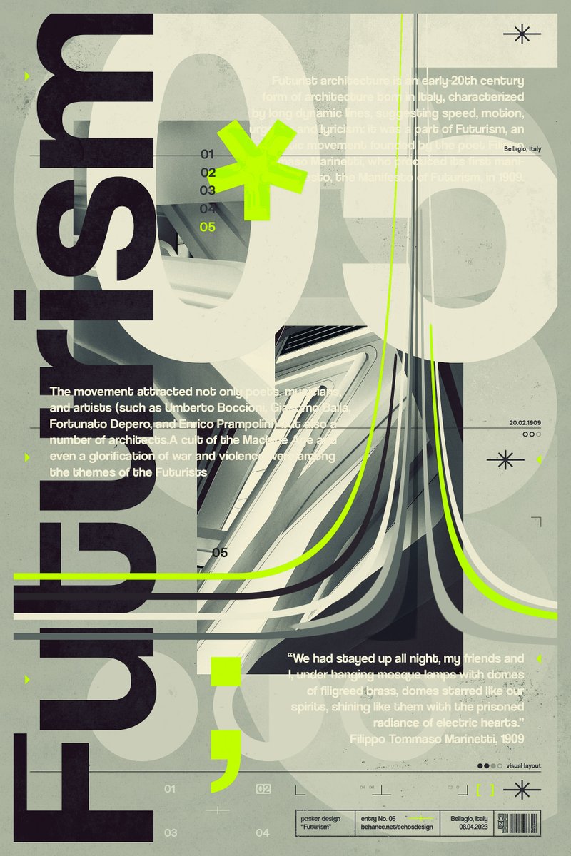 echoGFX_'s tweet photo. "Futurism"
Poster design (2023) https://t.co/z5oWAtgWfo