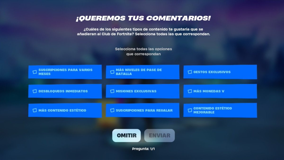 GankerGames's tweet photo. NUEVA ENCUESTA DEL CLUB DE FORTNITE  

Una de las preguntas ingame consulta si queremos recibir más paVos mensuales.  

Epic podría estar evaluando cambios en las recompensas.  

📸 @strackmal  

#Fortnite #FortniteNews #GamersMéxico #EpicGames #FortniteClub https://t.co/iLIDlZSYKm