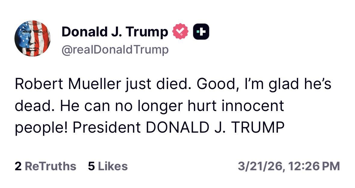 Seth Moulton: “Whether you support the President or not, you know this comment is disgusting.

Robert Mueller earned a Bronze Star with valor and a Purple Heart as a Marine fighting for this country. He was a great American.”

Moulton also added: “Donald Trump is a horrible human