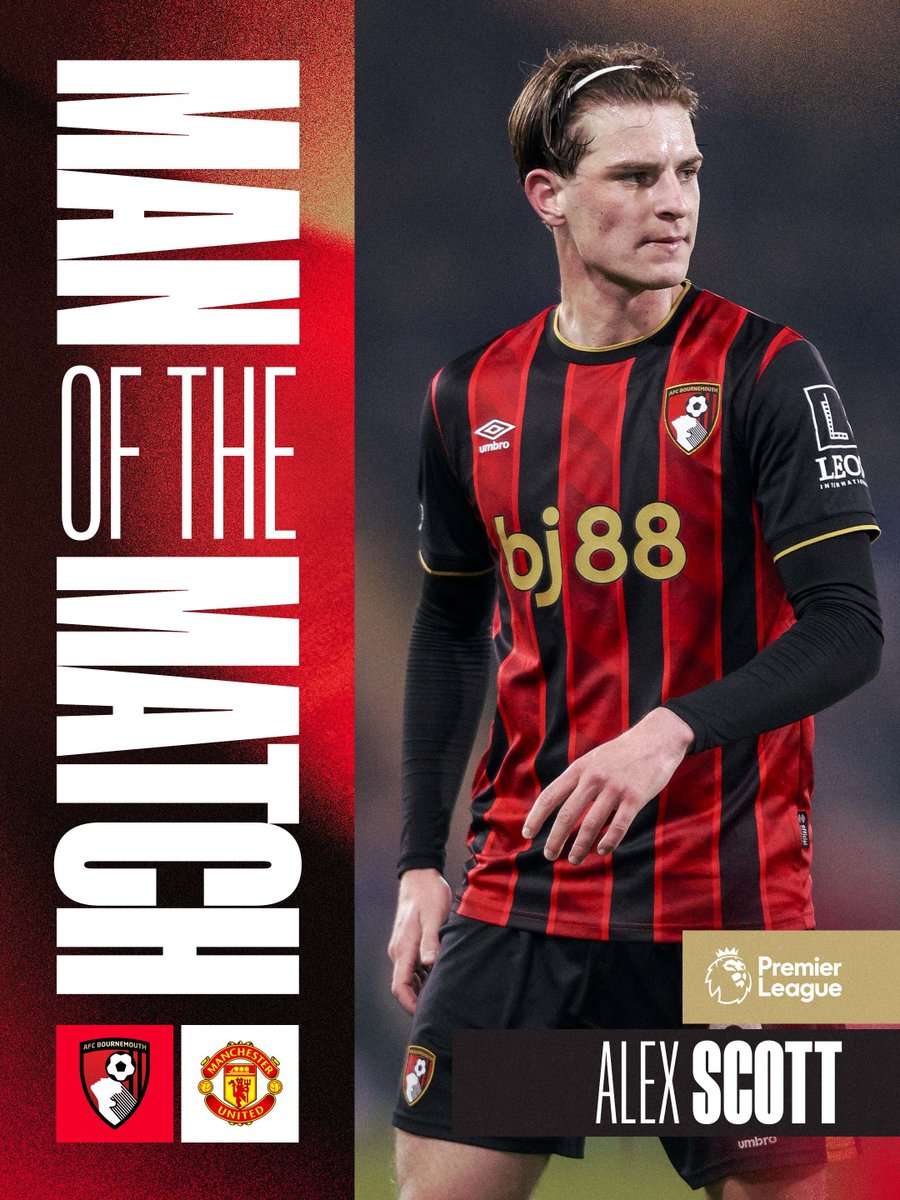 afcbournemouth's tweet photo. Another impressive display from @AlexScott_7 💪

Your #BOUMUN Man of the Match 👏 https://t.co/aG7fcOzdrZ