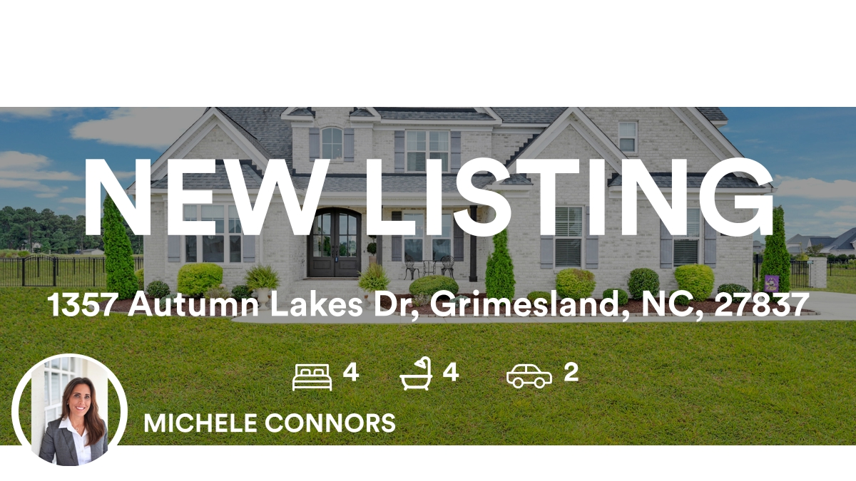 🛌 4 🛀 4 🚘 2
📍 1357 Autumn Lakes Dr, Grimesland, NC, 27837

My latest listing on RateMyAgent.
NC Broker  213723
rma.reviews/fttxzae8z96a

...
#ratemyagent #realestate