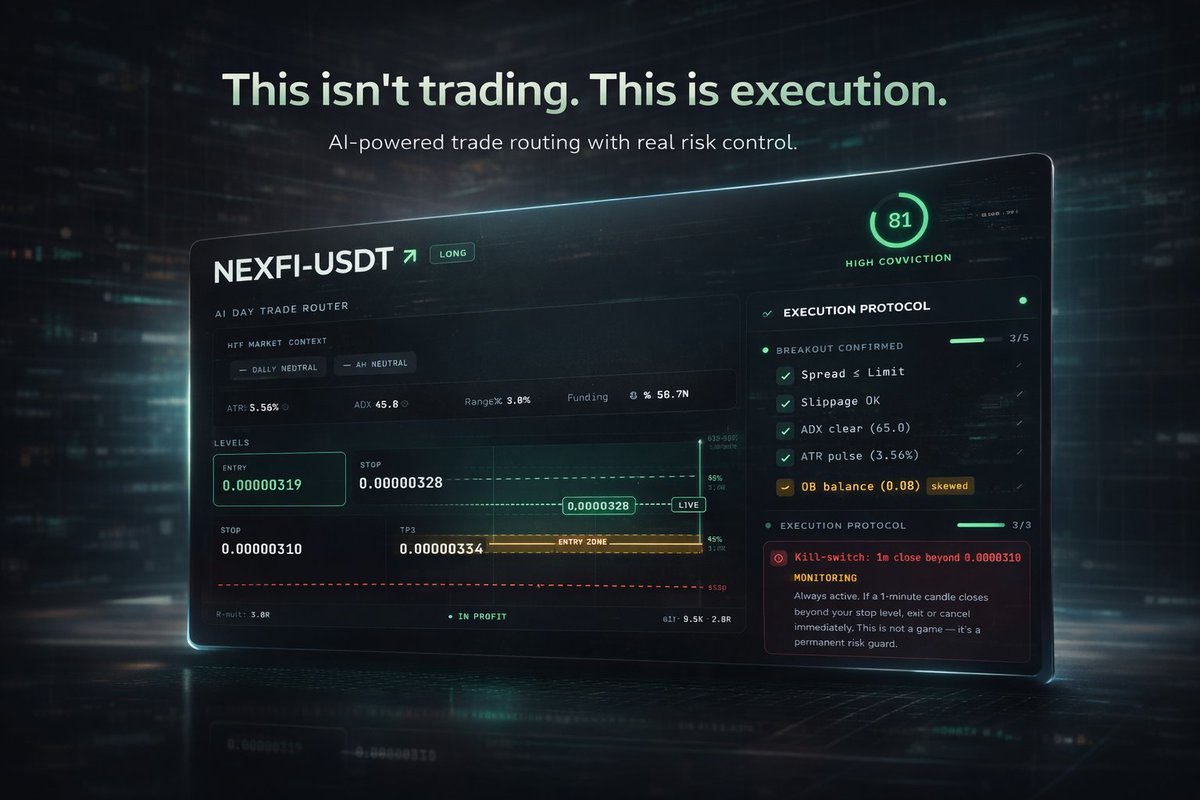 myownadm's tweet photo. Most traders don’t lose because of bad ideas. They lose because of bad execution.
This isn’t a signal tool It’s a decision engine.

See it live → https://t.co/Qmuh7ee2rW
#trading #crypto #daytrading #algotrading #fintech #AI #cryptotrading https://t.co/zMZTWlgMHX