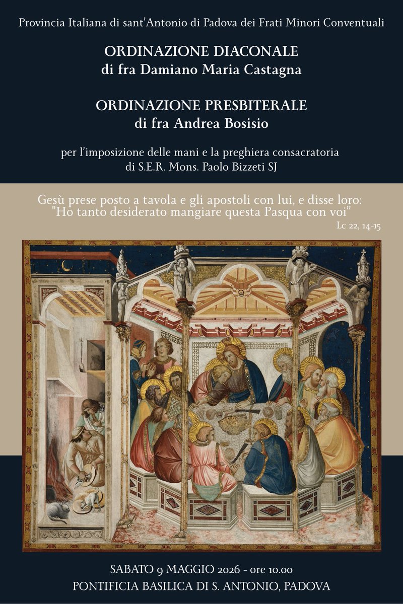 Ordinazioni diaconale e presbiterale: fra Damiano M. Castagna e fra Andrea Bosisio + francescaninorditalia.net/index.php/aggi…