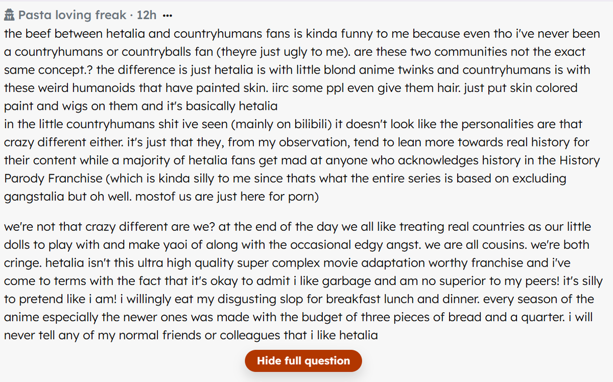 Hetalia confessions for all (=ヮ=)೨ tweet media