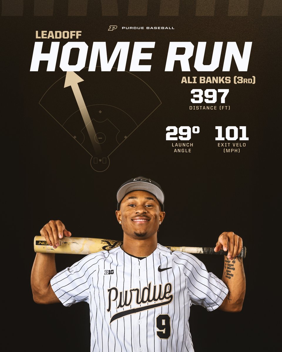 💥 @AliBanks1_ with a big home run late in the game for the 2nd weekend in a row. His leadoff blast in the 6th vs PSU's top reliever gave #Purdue a 2-1 lead. #BoilerUp 💣